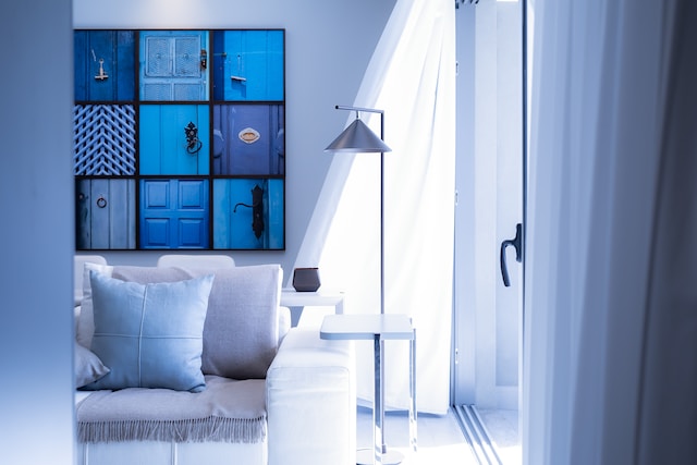 blue interior design colorful home decor