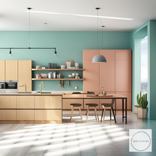 colorful minimalist kitchen